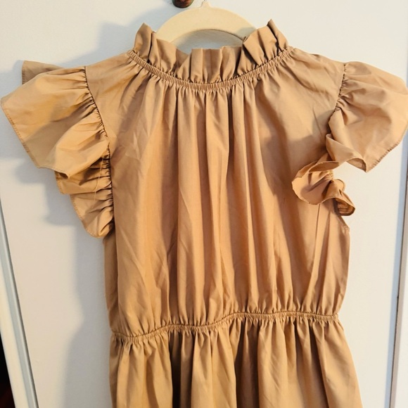 LOVE ADY camel ruffle dress - Picture 2 of 3